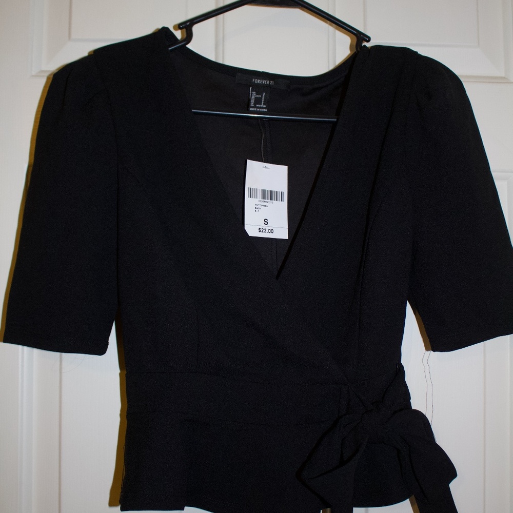 Forever 21 black wrap top